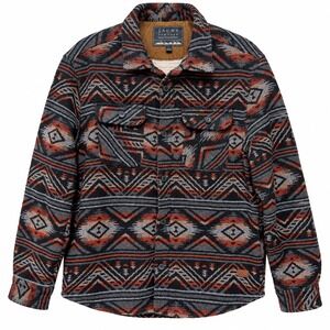 Jachs New York Mens Southwestern Sherpa Lined Shirt Jacket Wool Blend Large